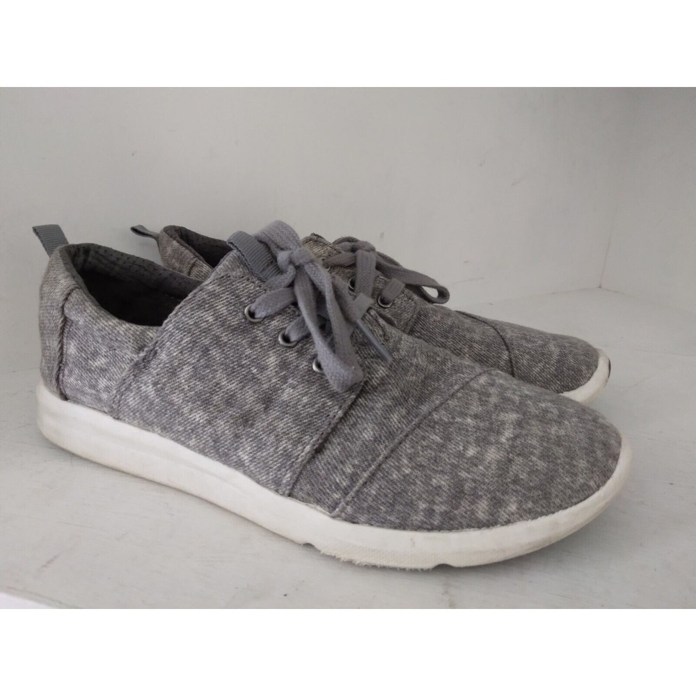 Toms Womens Gray Lace Up Low Top Casual Sneaker Shoes Size 7